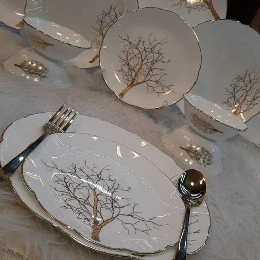 سرویس غذاخوری 26 پارچه آمرتات مدل آرکوپال گرد درخت طلایی کد 5200-کاماپرس