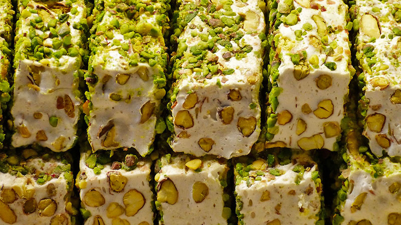 گز ترمه حنایی 40 درصد پسته تواضع کاماپرس