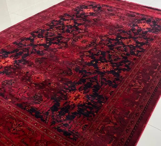 فرش قرمز گل ریز جدید-کاماپرس