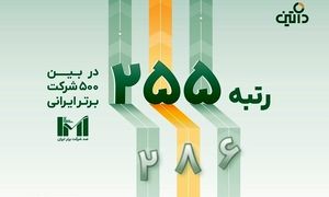 کسب رتبه 255 داتین در بین 500 شرکت برتر ایرانی